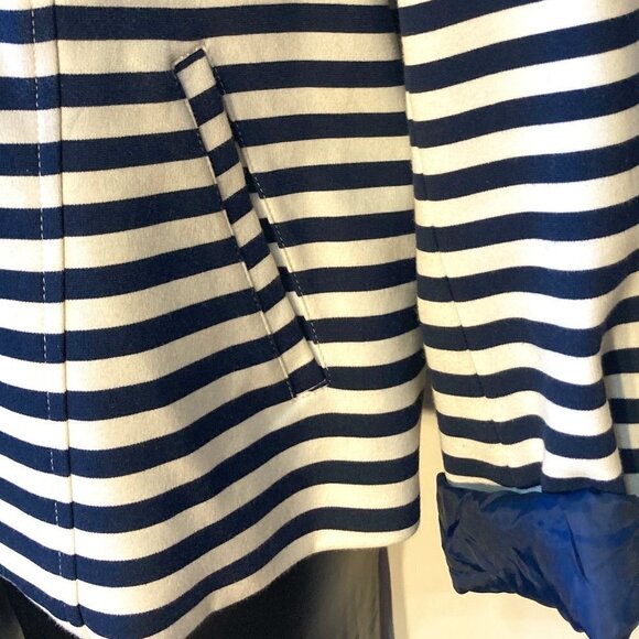 Lane Bryant SZ24 Navy & White stripe moto jacket Nautical Sailor Coastal Preppy - Picture 7 of 12